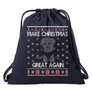 Funny Trump 2024 Make Christmas Great Again Drawstring Bag