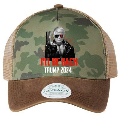 Funny Trump 2024 45 47 Trumpinator ILl Be Back Save America Legacy Tie Dye Trucker Hat