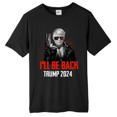 Funny Trump 2024 45 47 Trumpinator ILl Be Back Save America Tall Fusion ChromaSoft Performance T-Shirt