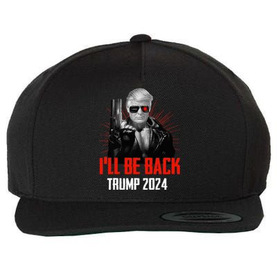 Funny Trump 2024 45 47 Trumpinator ILl Be Back Save America Wool Snapback Cap