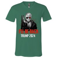 Funny Trump 2024 45 47 Trumpinator ILl Be Back Save America V-Neck T-Shirt