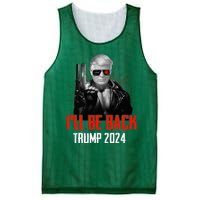 Funny Trump 2024 45 47 Trumpinator ILl Be Back Save America Mesh Reversible Basketball Jersey Tank