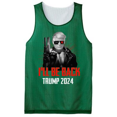 Funny Trump 2024 45 47 Trumpinator ILl Be Back Save America Mesh Reversible Basketball Jersey Tank