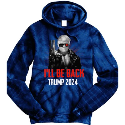 Funny Trump 2024 45 47 Trumpinator ILl Be Back Save America Tie Dye Hoodie