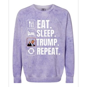 Funny Trump 2024 Take America Back American Flag Colorblast Crewneck Sweatshirt