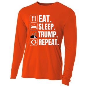 Funny Trump 2024 Take America Back American Flag Cooling Performance Long Sleeve Crew