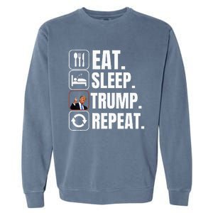 Funny Trump 2024 Take America Back American Flag Garment-Dyed Sweatshirt