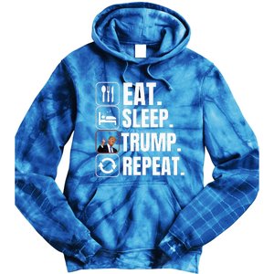 Funny Trump 2024 Take America Back American Flag Tie Dye Hoodie