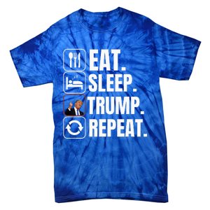 Funny Trump 2024 Take America Back American Flag Tie-Dye T-Shirt