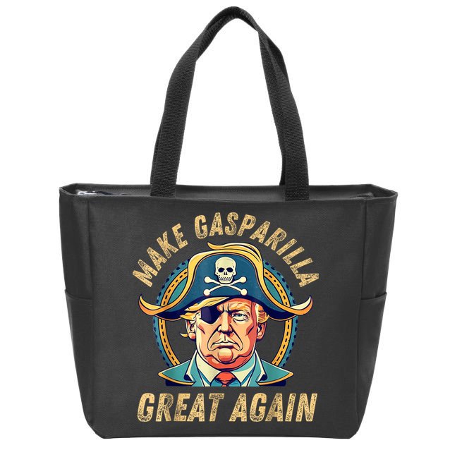 Funny Trump 2024 Make Gasparilla Great Again Gasparilla Zip Tote Bag
