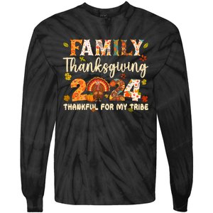 Family Thanksgiving 2024 Thanksgiving Crew Matching Group Tie-Dye Long Sleeve Shirt