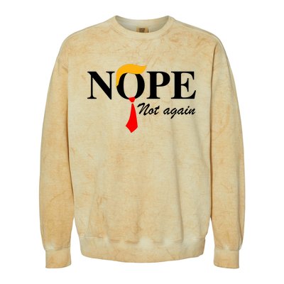 Funny Trump 2024 Nope Not Again Colorblast Crewneck Sweatshirt