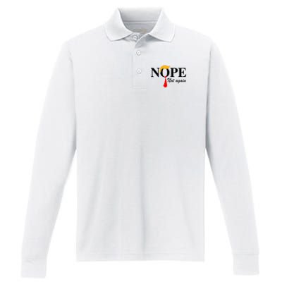 Funny Trump 2024 Nope Not Again Performance Long Sleeve Polo