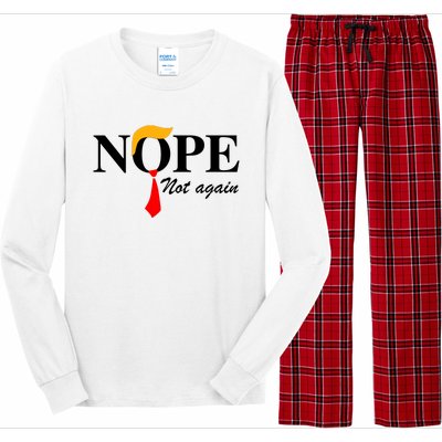 Funny Trump 2024 Nope Not Again Long Sleeve Pajama Set