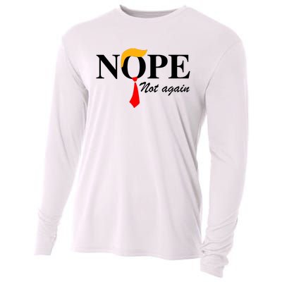 Funny Trump 2024 Nope Not Again Cooling Performance Long Sleeve Crew