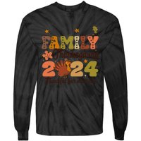 Family Thanksgiving 2024 Thankful For My Tribe Group Autumn Tie-Dye Long Sleeve Shirt