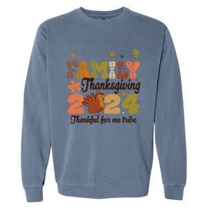 Family Thanksgiving 2024 Thankful For My Tribe Group Autumn Garment-Dyed Sweatshirt