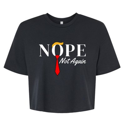 Funny Trump 2024 Nope Not Again Bella+Canvas Jersey Crop Tee