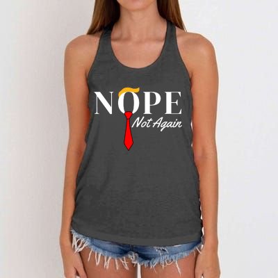 Funny Trump 2024 Nope Not Again Women's Knotted Racerback Tank