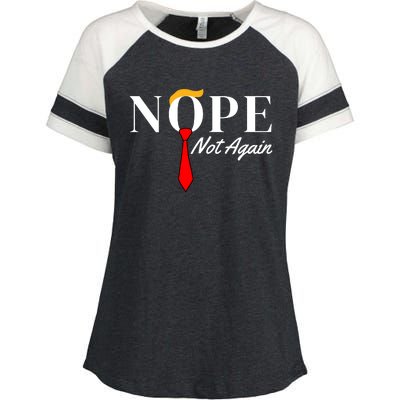 Funny Trump 2024 Nope Not Again Enza Ladies Jersey Colorblock Tee