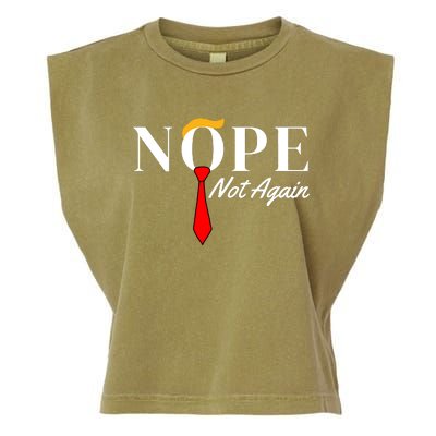 Funny Trump 2024 Nope Not Again Garment-Dyed Women's Muscle Tee