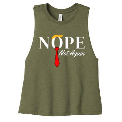 Funny Trump 2024 Nope Not Again Women's Racerback Cropped Tank