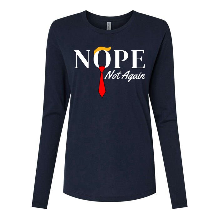 Funny Trump 2024 Nope Not Again Womens Cotton Relaxed Long Sleeve T-Shirt