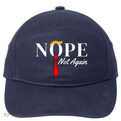 Funny Trump 2024 Nope Not Again 7-Panel Snapback Hat