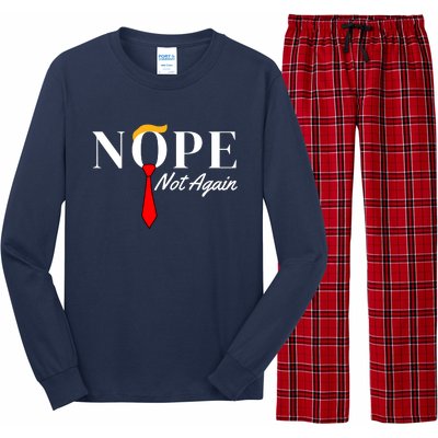 Funny Trump 2024 Nope Not Again Long Sleeve Pajama Set