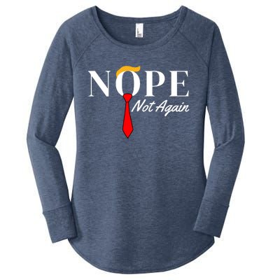 Funny Trump 2024 Nope Not Again Women's Perfect Tri Tunic Long Sleeve Shirt