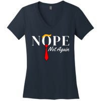 Funny Trump 2024 Nope Not Again Women's V-Neck T-Shirt