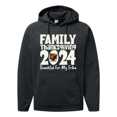 Family Thanksgiving 2024 Crew Dabbing Turkey Group Matching Performance Fleece Hoodie