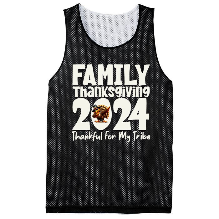 Family Thanksgiving 2024 Crew Dabbing Turkey Group Matching Mesh Reversible Basketball Jersey Tank