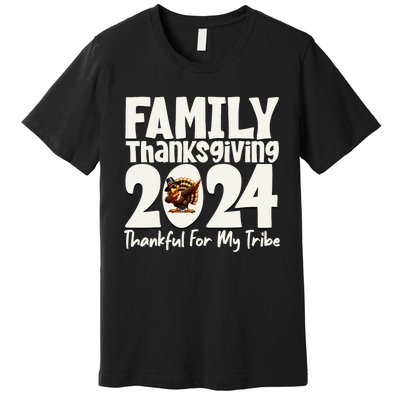 Family Thanksgiving 2024 Crew Dabbing Turkey Group Matching Premium T-Shirt