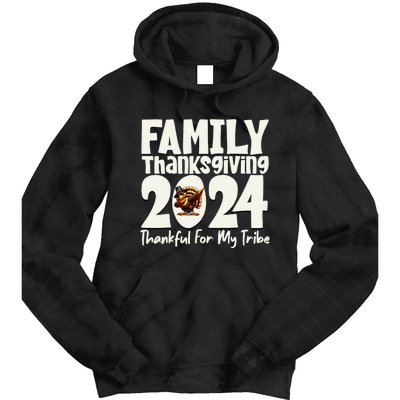 Family Thanksgiving 2024 Crew Dabbing Turkey Group Matching Tie Dye Hoodie