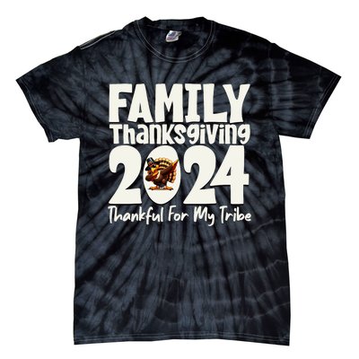 Family Thanksgiving 2024 Crew Dabbing Turkey Group Matching Tie-Dye T-Shirt