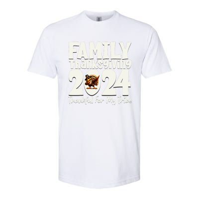 Family Thanksgiving 2024 Crew Dabbing Turkey Group Matching Softstyle CVC T-Shirt