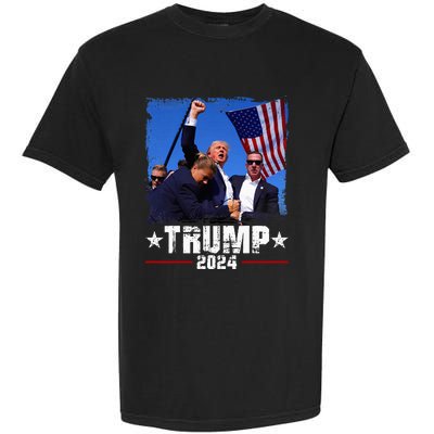 Fight Trump 2024 Election American Flag Donald Trump 2024 Garment-Dyed Heavyweight T-Shirt