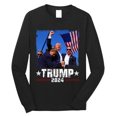 Fight Trump 2024 Election American Flag Donald Trump 2024 Long Sleeve Shirt