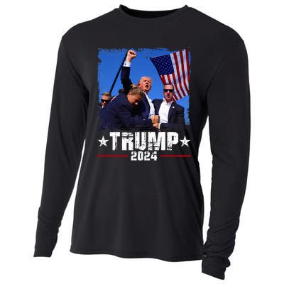 Fight Trump 2024 Election American Flag Donald Trump 2024 Cooling Performance Long Sleeve Crew