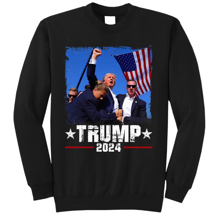 Fight Trump 2024 Election American Flag Donald Trump 2024 Tall Sweatshirt