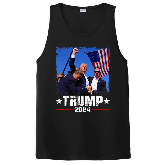 Fight Trump 2024 Election American Flag Donald Trump 2024 PosiCharge Competitor Tank