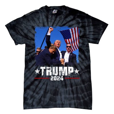 Fight Trump 2024 Election American Flag Donald Trump 2024 Tie-Dye T-Shirt