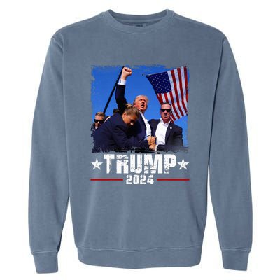 Fight Trump 2024 Election American Flag Donald Trump 2024 Garment-Dyed Sweatshirt