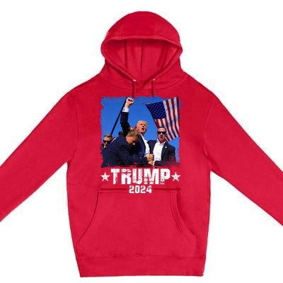 Fight Trump 2024 Election American Flag Donald Trump 2024 Premium Pullover Hoodie