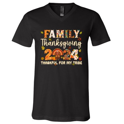 Family Thanksgiving 2024 Thanksgiving Crew Matching Group V-Neck T-Shirt