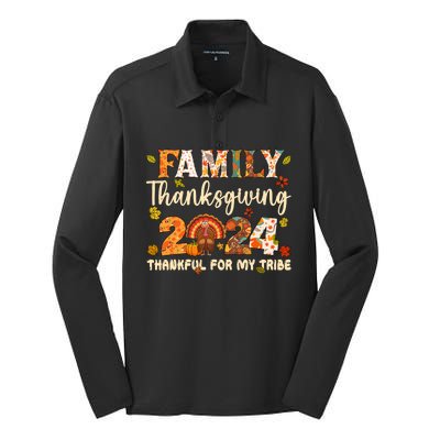 Family Thanksgiving 2024 Thanksgiving Crew Matching Group Silk Touch Performance Long Sleeve Polo