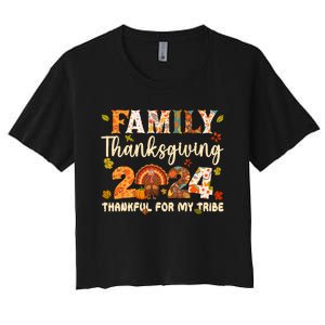 Family Thanksgiving 2024 Thanksgiving Crew Matching Group Women's Crop Top Tee