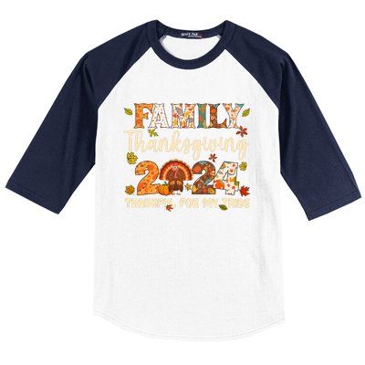 Family Thanksgiving 2024 Thanksgiving Crew Matching Group Baseball Sleeve Shirt