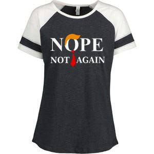 Funny Trump 2024 Nope Not Again Enza Ladies Jersey Colorblock Tee